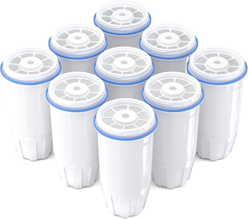Bogda Upgraded Water Filter Replacement Fit for Zero Pitcher and Dispenser ZR-001 ZR-004 ZP-006 ZR-017, Five-Stage Filter System, Effectively Reducing Lead, Chromium, and Contaminants, 9 Packs, By - Image 1